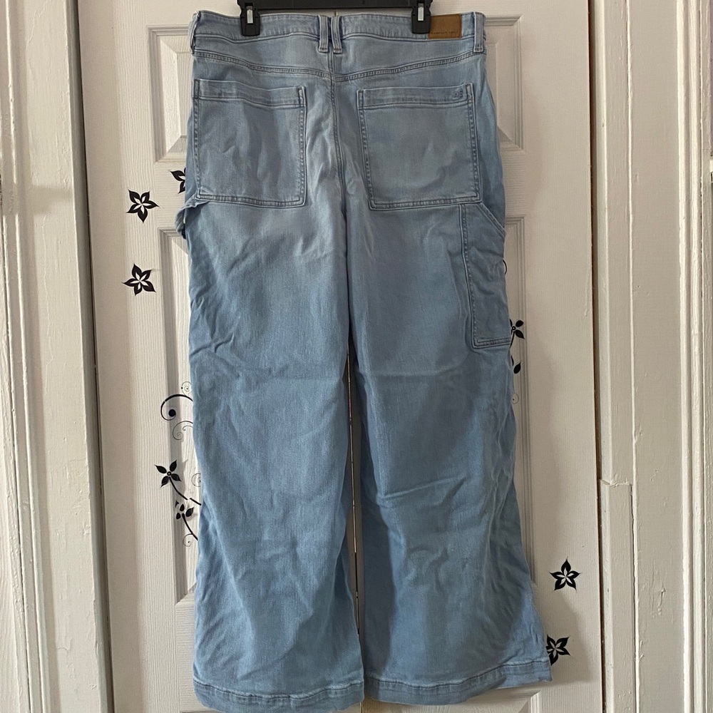 American Eagle Stretch Super High-Rise Baggy Wide Leg Jeans Size 18 Regular - Picture 5 of 9